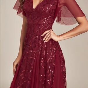 Ever Pretty Sequin Maxi Dress with Flutter Sleeves Size 0XL